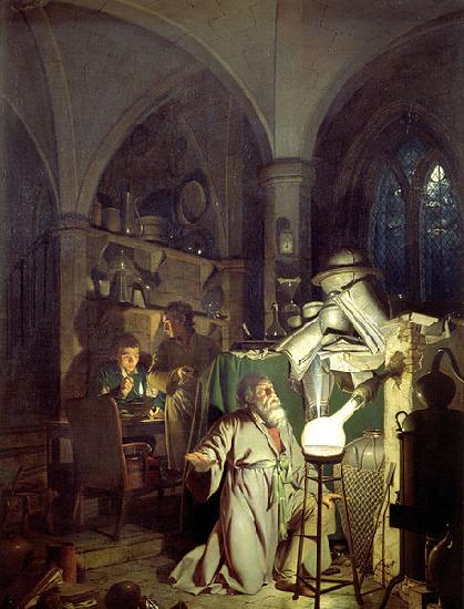 Joseph wright of derby The Alchemist Discovering Phosphorus or The Alchemist in Search of the Philosophers Stone Germany oil painting art
